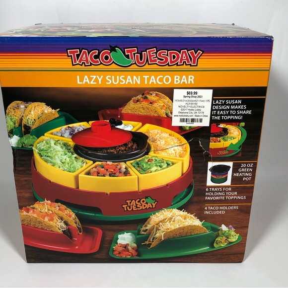 Nostalgia Dining New Taco Tuesday Heated Lazy Susan Taco Bar Meat